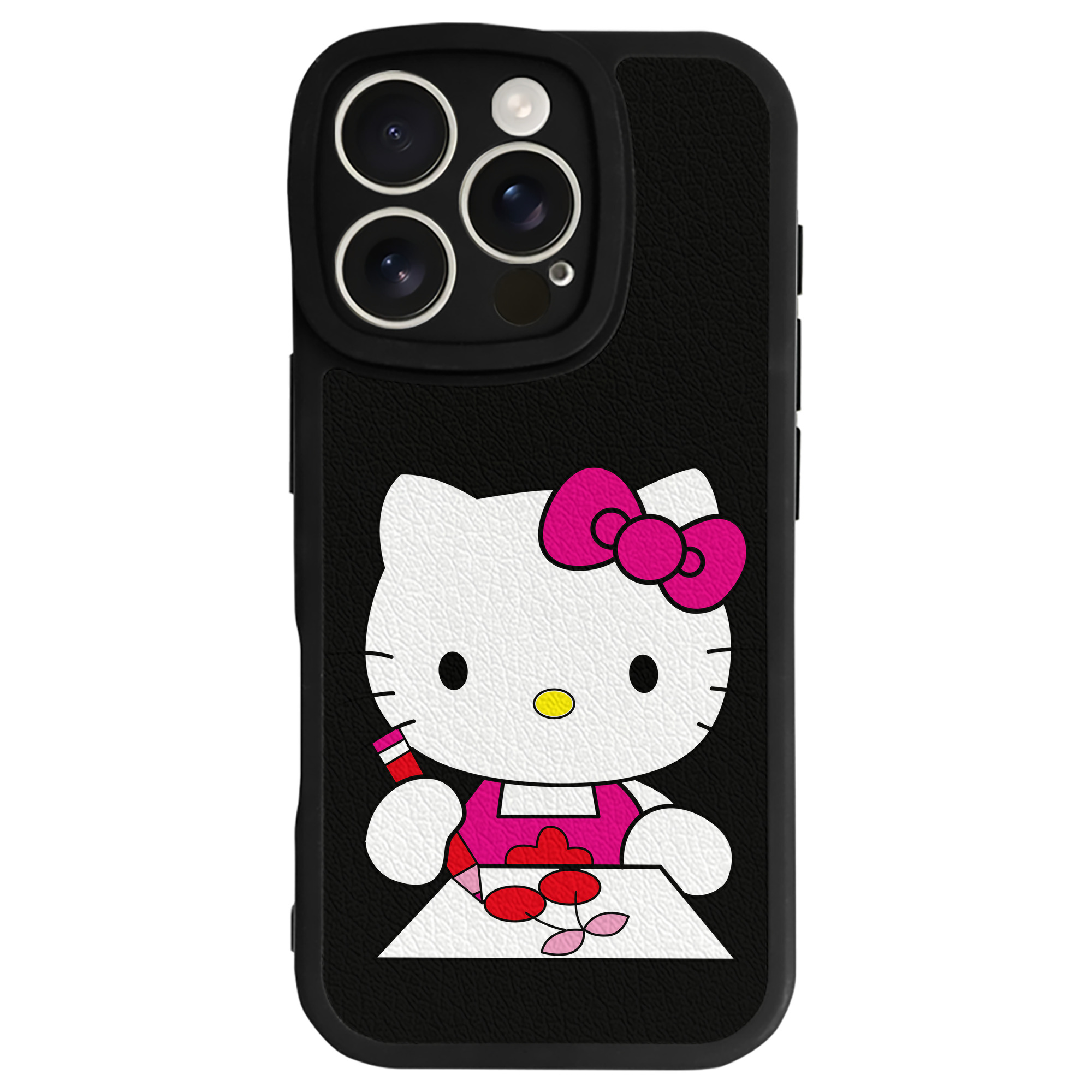 （画像用） Hello Kitty ハローキティ 【iPhone 16シリーズ対応】シリコンスマホケース（レザー調） 材質：シリコン
